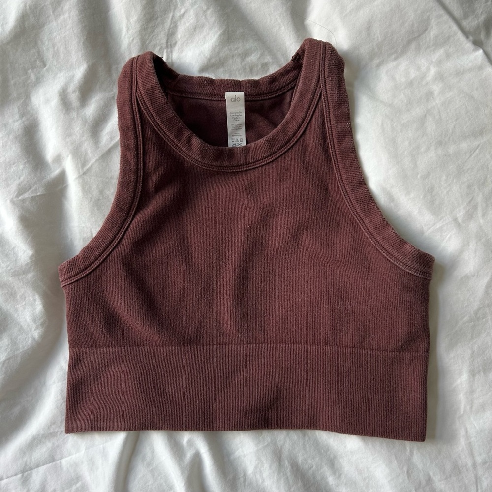 ALO Yoga Crop Sports Bra Tank - Picture 2 of 5